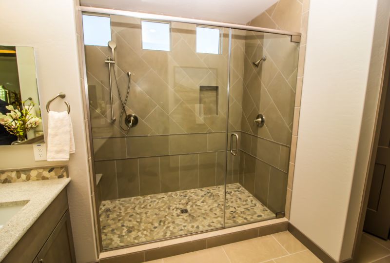 Corner Shower with Clear Glass